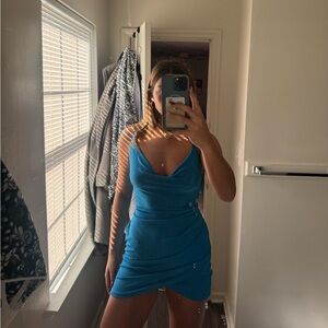 Elegant Blue Mini Dress